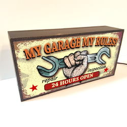 My Garage My Rules ガレージ 自動車 バイク リペア 店舗 自宅 照明 看板 置物 雑貨 ライトBOX 4枚目の画像