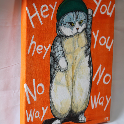 猫　インテリア　メインクーン　アクリル画　キャンバスF3号　BAEZ3 絵画 猫 猫の絵 アクリル画 メインクーン ラグドール 猫雑貨