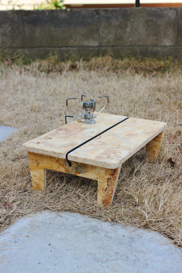 ■ODoru table［ｵﾄﾞﾙﾃｰﾌﾞﾙ］／ワンタッチ／簡単設営／ソロテーブル／登山テーブル／キャンプ／OSB合板 3枚目の画像