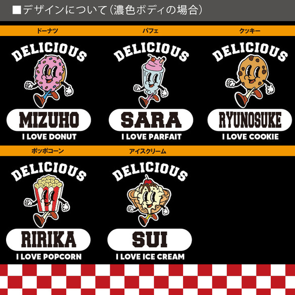 【メール便送料無料】 名入れ 半袖 Tシャツ 【デリシャス】［st-food46］ 出産祝い アメカジ 6枚目の画像