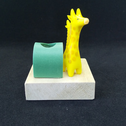 キリンのペン立て(緑黄) 10枚目の画像