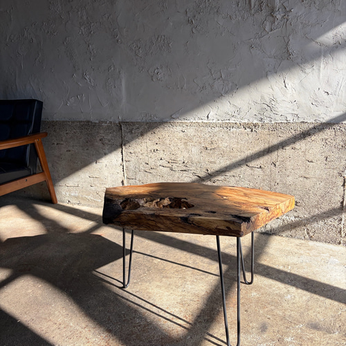 送料無料】樫のローテーブル / 一枚板 / アイアン / テーブル / table