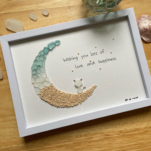 『Wishing the girl Happiness.*』シーグラスアート Wishing the girl Happiness.*』シーグラスアート（𖧷 sold out