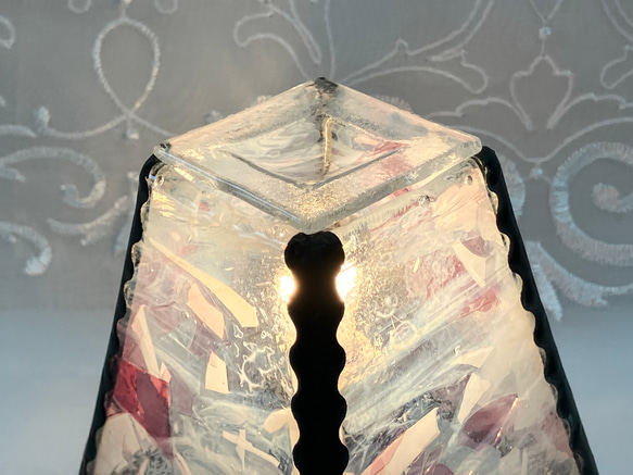 ステンドグラス⭐︎アロマランプ　アロマオイル付き　フランジパニの香り 4枚目の画像