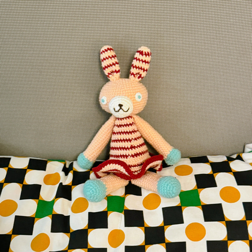 レトロ色系インテリア編みぐるみ ネコ/ウサギ/クマ 赤ちゃん/ベビー