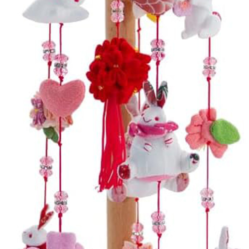 OKBABY つるし雛 つるし飾り 吊るし飾り 天然木製台付 高さ44cm
