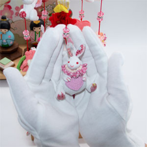 OKBABY つるし雛 つるし飾り 吊るし飾り 天然木製台付 高さ44cm