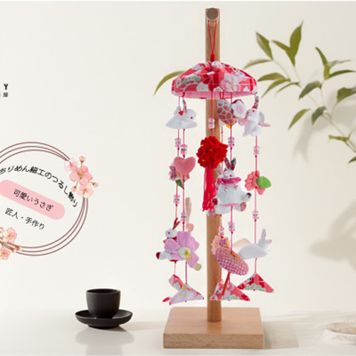 OKBABY つるし雛 つるし飾り 吊るし飾り 天然木製台付 高さ44cm OKBABY つるし雛 つるし飾り 吊るし飾り 天然木製台付 高さ44cm