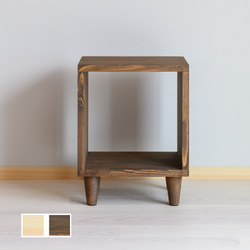 木製ラック『オープンボックス キューブ 脚付き』木製シェルフ オープンラック 猫脚 サイズ変更OK！ 木工職人造り 2枚目の画像