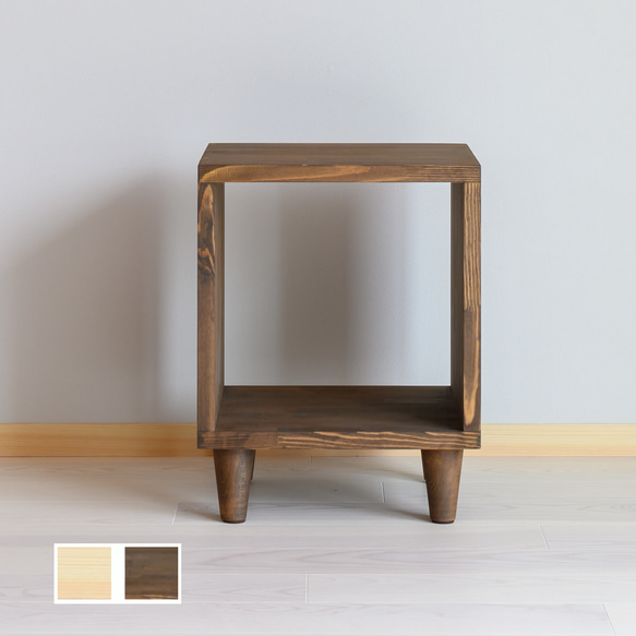 木製ラック『オープンボックス キューブ 脚付き』木製シェルフ オープンラック 猫脚 サイズ変更OK！ 木工職人造り 2枚目の画像