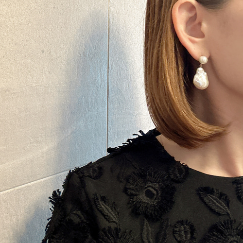 ドット オイスター バロックパール ピアス イヤリング ピアス
