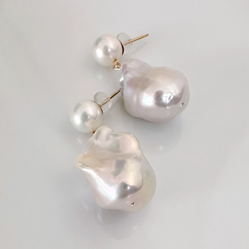 ドット オイスター バロックパール ピアス イヤリング ピアス