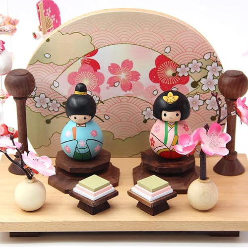 93】雛人形☆ひな祭り☆雛道具☆木製6品道具☆展示品r
