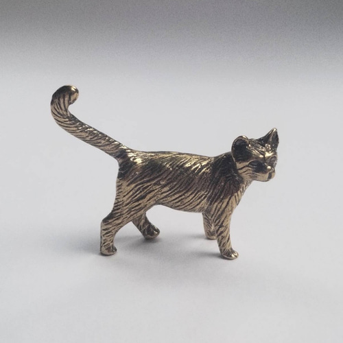 真鍮　ネコ置物 送料無料】猫の置物 真鍮 メタリック その他置物 Gemstone忍
