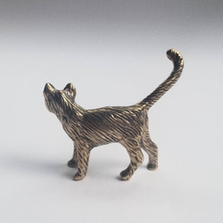 【送料無料】猫の置物 真鍮 メタリック 4枚目の画像