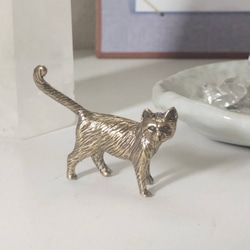 【送料無料】猫の置物 真鍮 メタリック 9枚目の画像