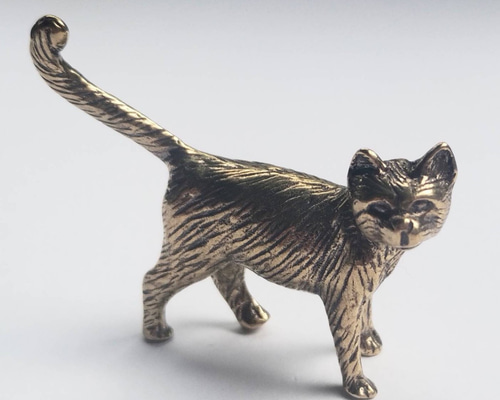 送料無料】猫の置物 真鍮 メタリック その他置物 Gemstone忍