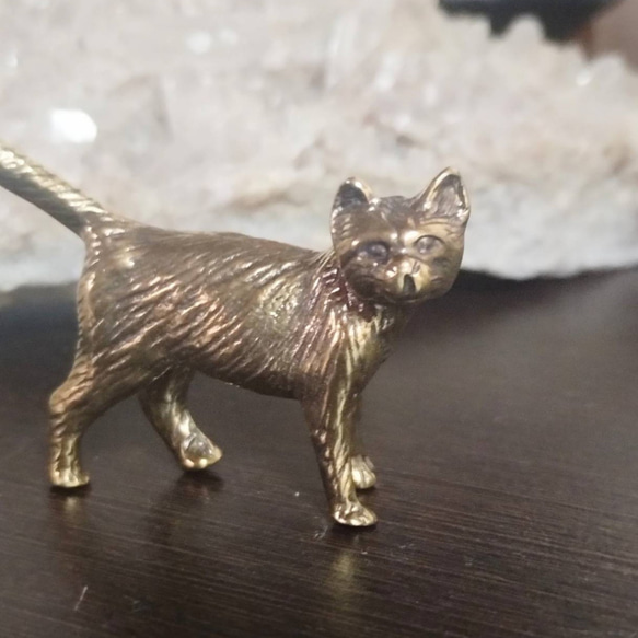 【送料無料】猫の置物 真鍮 メタリック 7枚目の画像