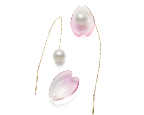 ピアス あこや真珠 アコヤパール ダイヤモンド K10YG 10金