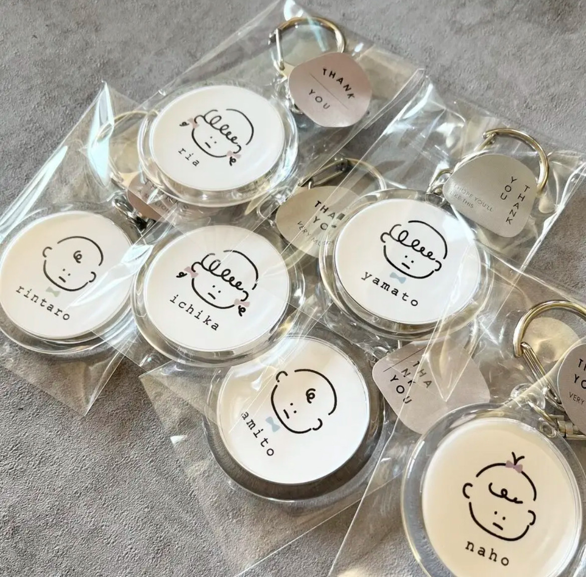 選手名入りバッジ5個セット　アクリル　キーホルダー