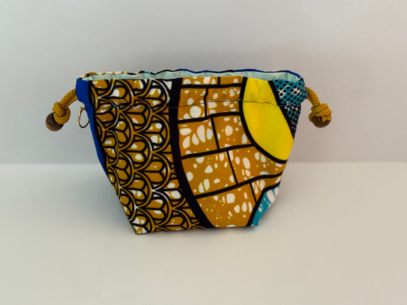 ミニ巾着袋　(アフリカンプリント) 6枚目の画像