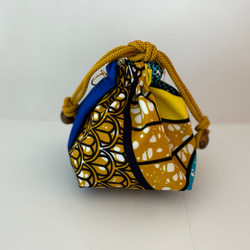 ミニ巾着袋　(アフリカンプリント) 3枚目の画像