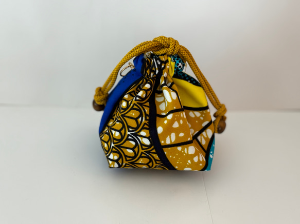 ミニ巾着袋　(アフリカンプリント) 3枚目の画像