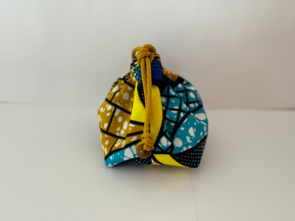 ミニ巾着袋　(アフリカンプリント) 4枚目の画像