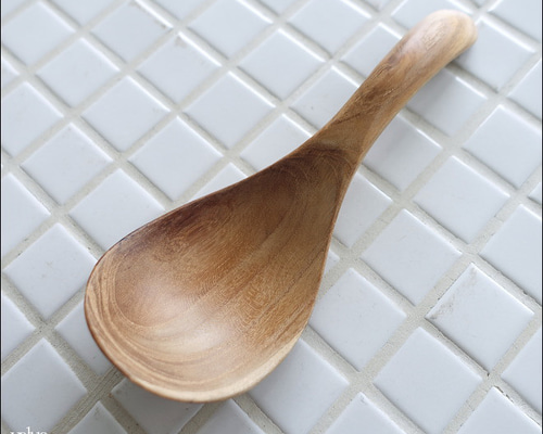 チーク無垢材 レンゲL17.5cm 蓮華 れんげ 木製スプーン 大型スープ