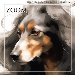 【KENSHIN (犬神) - ダックスフンド犬 No.2】風水画 アートポスター 犬の絵 犬の絵画 犬のイラスト 3枚目の画像
