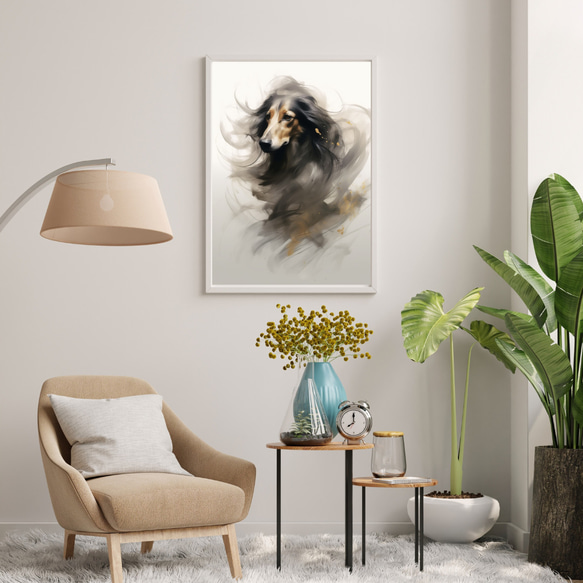 【KENSHIN (犬神) - ダックスフンド犬 No.3】風水画 アートポスター 犬の絵 犬の絵画 犬のイラスト 7枚目の画像