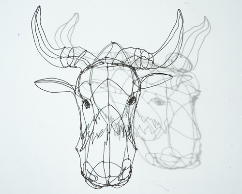 立体ワイヤーアート：ヌーの顔【1点もの】【壁掛け】 立体