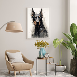 【KENSHIN (犬神) - ドーベルマン犬 No.1】風水画 アートポスター 犬の絵 犬の絵画 犬のイラスト 7枚目の画像