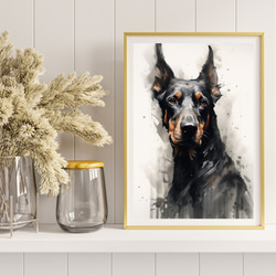 【KENSHIN (犬神) - ドーベルマン犬 No.1】風水画 アートポスター 犬の絵 犬の絵画 犬のイラスト 8枚目の画像