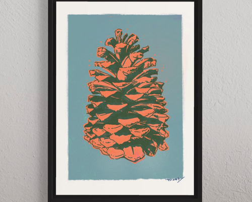 松ぼっくりGR / 優しい色でお部屋を彩るA3ポスター / 限定 30枚 北欧