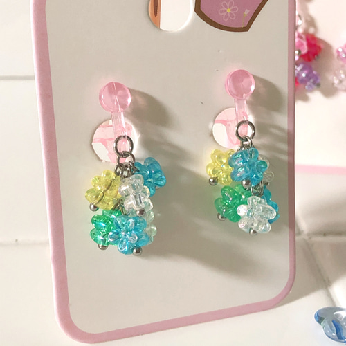 イエロー薔薇♡シャラシャラ お花×チェコリーフ ハンドメイドピアス イヤリング c646ff9433b15a86c4f5743d696a2e