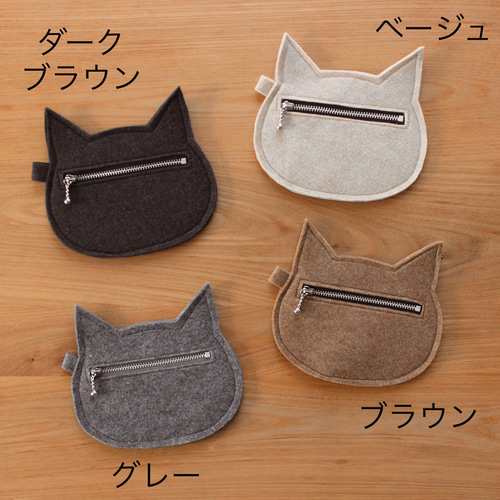 フェルトポーチ（ネコ）母の日、お誕生日、猫好きの方に♡小物、メイク