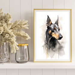 【KENSHIN (犬神) - ドーベルマン犬 No.3】風水画 アートポスター 犬の絵 犬の絵画 犬のイラスト 8枚目の画像