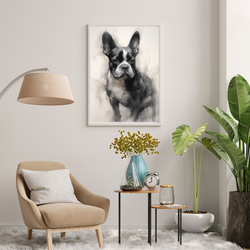 【KENSHIN (犬神) - フレンチブルドッグ犬 No.3】風水画 アートポスター 犬の絵 犬の絵画 犬のイラスト 7枚目の画像