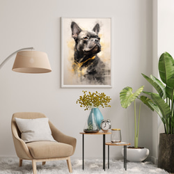 【KENSHIN (犬神) - フレンチブルドッグ犬 No.4】風水画 アートポスター 犬の絵 犬の絵画 犬のイラスト 7枚目の画像