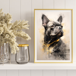【KENSHIN (犬神) - フレンチブルドッグ犬 No.4】風水画 アートポスター 犬の絵 犬の絵画 犬のイラスト 8枚目の画像