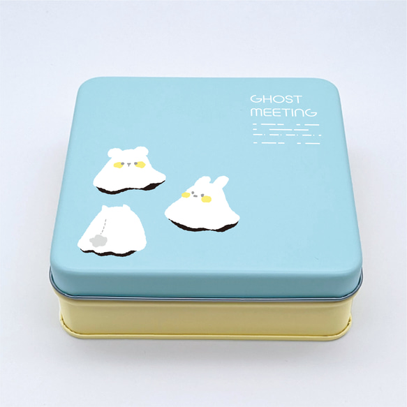 【缶のみ1個】かわいいおばけちゃんの缶/缶/おばけちゃん/クッキー缶 1枚目の画像