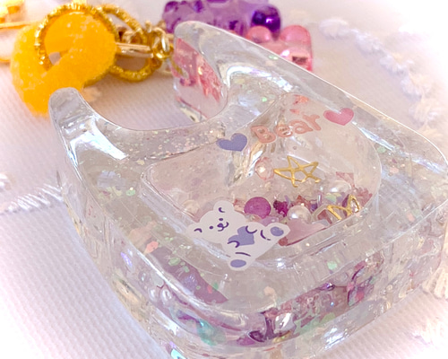 専用ページ　レジンキーホルダー　春の桜くまちゃんキーホルダー　３点 くまちゃんキーホルダー春-