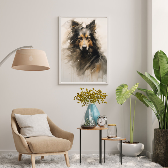 【KENSHIN (犬神) - ジャーマンシェパード犬 No.1】風水画 アートポスター 犬の絵 犬の絵画 犬のイラスト 7枚目の画像