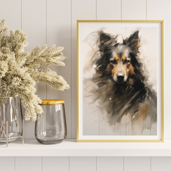 【KENSHIN (犬神) - ジャーマンシェパード犬 No.1】風水画 アートポスター 犬の絵 犬の絵画 犬のイラスト 8枚目の画像