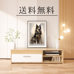 【KENSHIN (犬神) - ジャーマンシェパード犬 No.3】風水画 アートポスター 犬の絵 犬の絵画 犬のイラスト 4枚目の画像