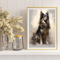 【KENSHIN (犬神) - ジャーマンシェパード犬 No.3】風水画 アートポスター 犬の絵 犬の絵画 犬のイラスト 8枚目の画像