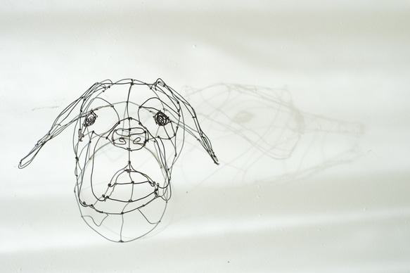 立体ワイヤーアート：ラブラドールの顔【1点もの】【壁掛け】 1枚目の画像