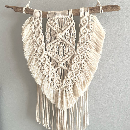 マクラメ タペストリー A ・壁飾り ウォールデコ流木 タペストリー