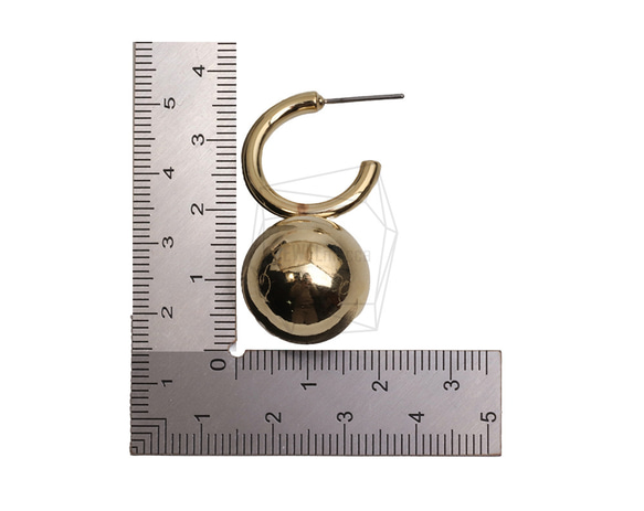 ERG-2633-G [2件] 圓球耳環，圓球耳柱 第5張的照片